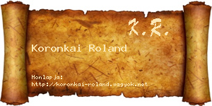 Koronkai Roland névjegykártya