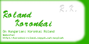 roland koronkai business card